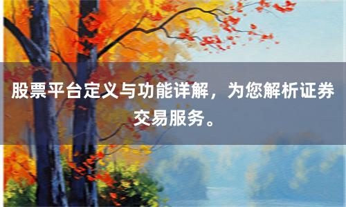 股票平台定义与功能详解，为您解析证券交易服务。